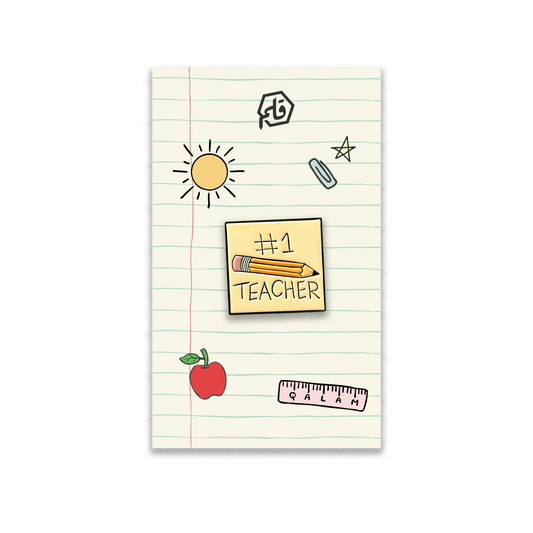 #1 TEACHER Metal Sticker